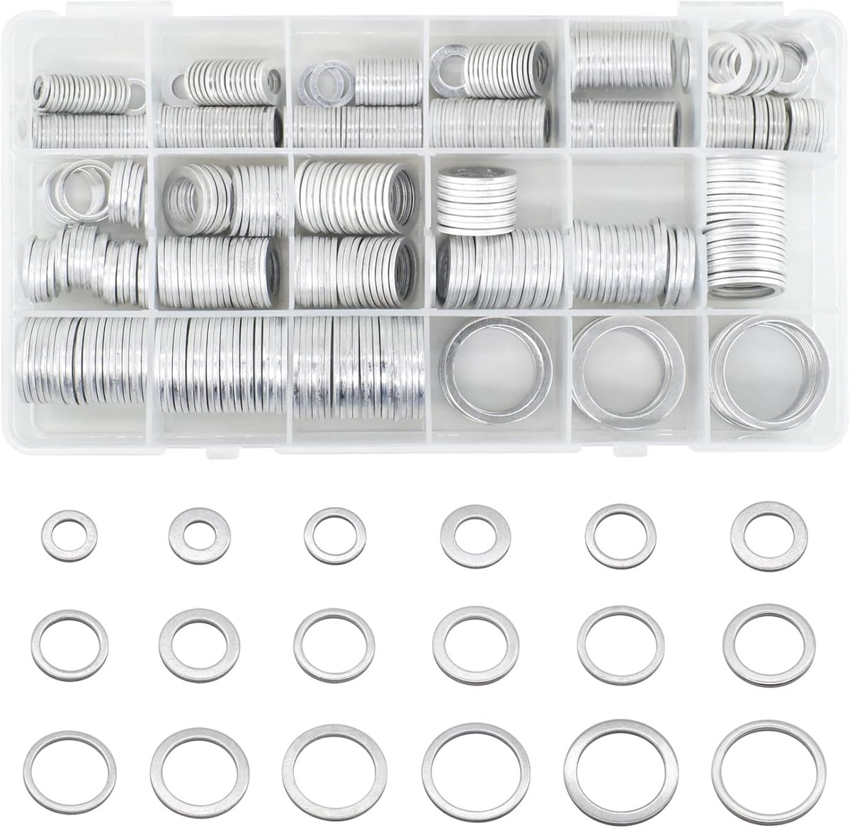 Olieafvoergasketset 540-delig - Aluminium ringen - Diverse maten - Voor automotive toepassingen - ShopVlot