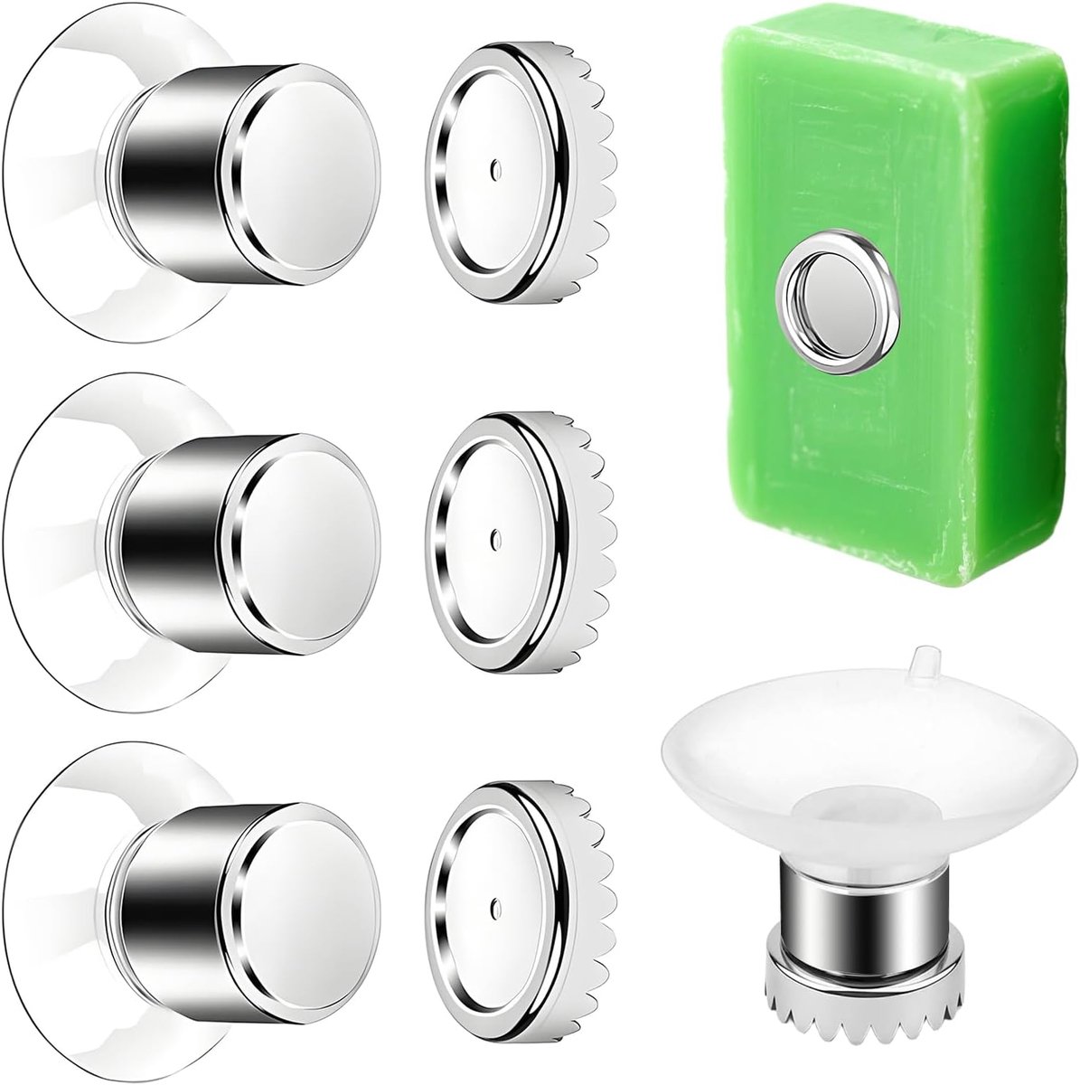 Magnetische zeephouder 3 stuks - roestvrij staal - sterke bevestiging - eenvoudig te installeren zonder boren - ShopVlot