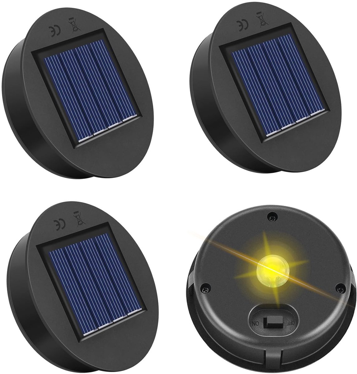 Solidchoice - Set van 4 Vervangende Onderdelen voor Zonneverlichting