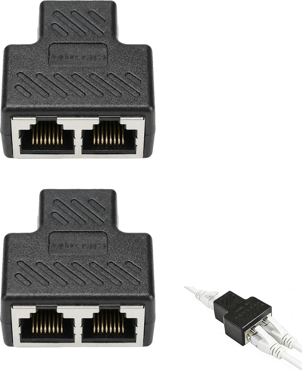 RJ45 Ethernet adapter RJ45 Ethernet Splitter - Network duplicator for connecting two computers - ShopVlot