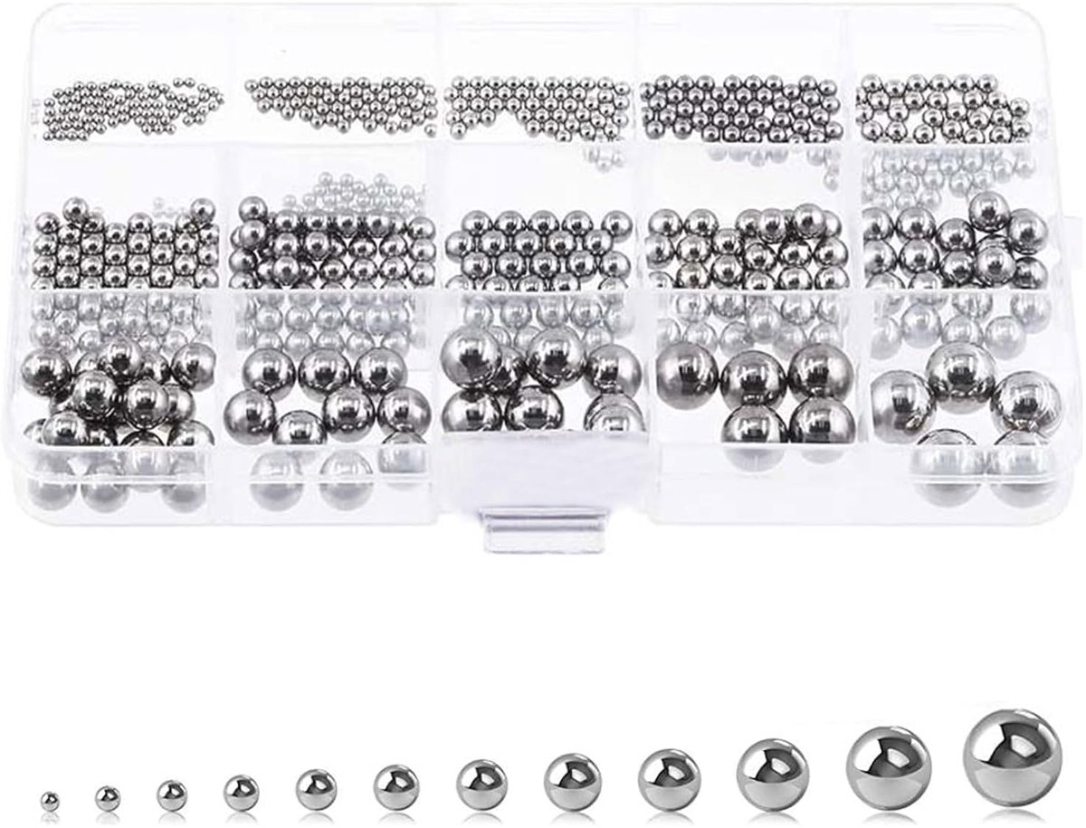 620pcs 12 Sizes Stainless Steel Precision Steel Ball Bearings Ball Bearings Steel Ball Bearings Metal Balls Stainless - ShopVlot