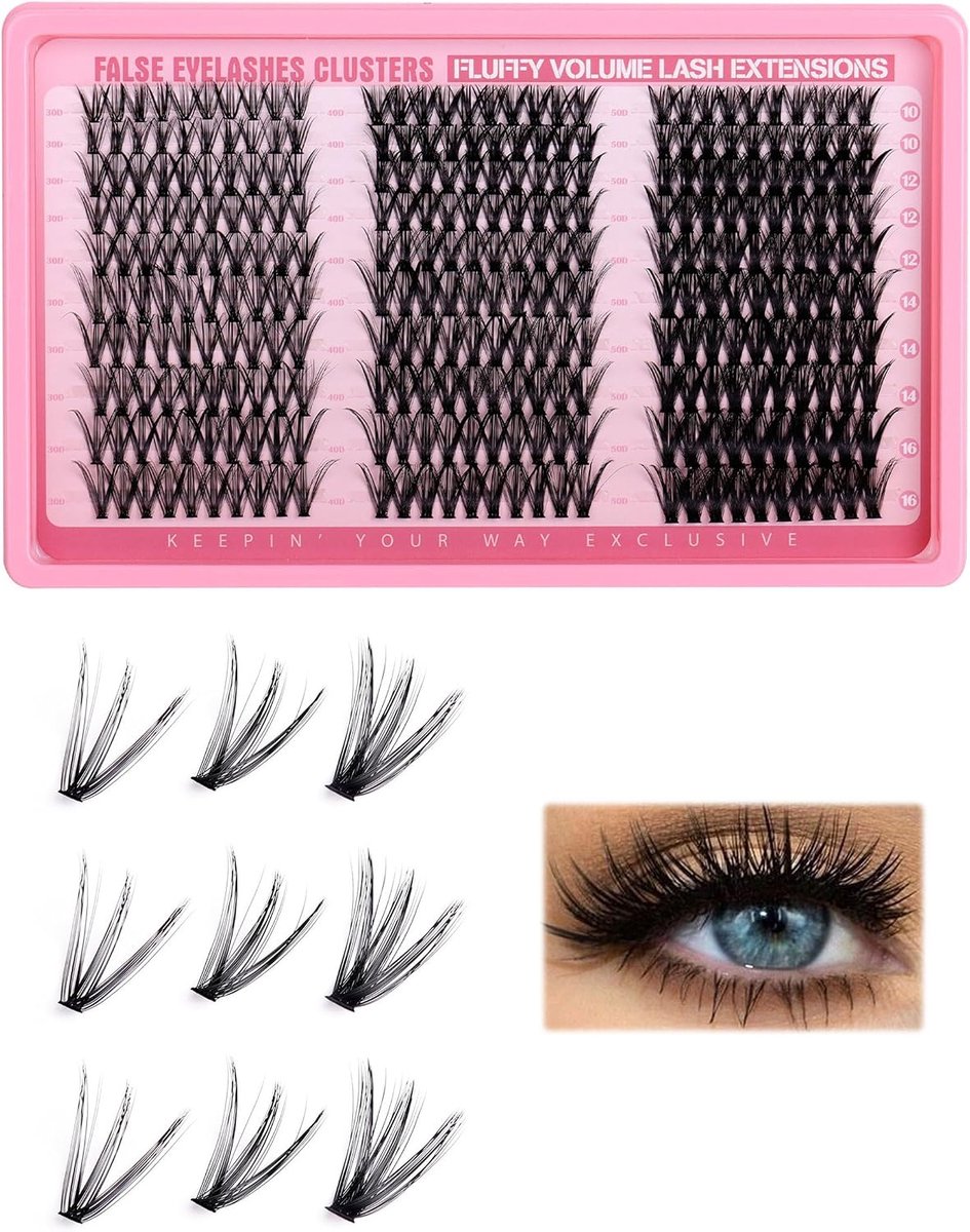 DAFNE 300 stuks wimperextensions, 30-40-50D, krul, wimperextension, set, kunstwimpers voor wimperverlenging thuis - ShopVlot