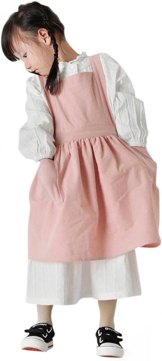 IBLUELOVER Kitchen Apron Cute BBQ Apron Girls Cooking Apron Retro Cotton Apron with Pockets Garden Apron Victorian BBQ - ShopVlot