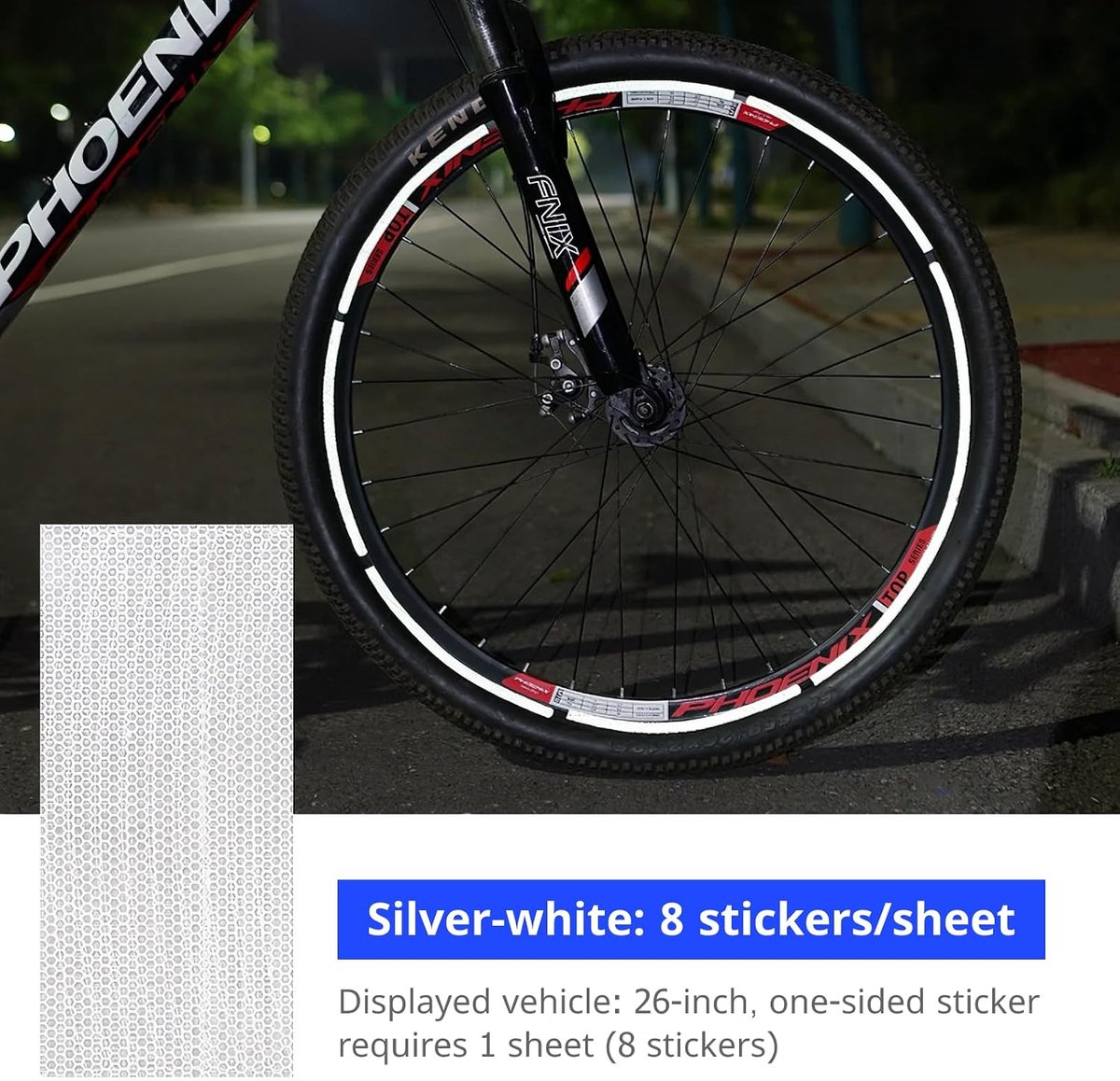 Reflective Bicycle Sticker,Bicycle Spoke Reflector, Bicycle Beam Reflective, 27.5 to 28 and 29 Inch Bicycle Rim - ShopVlot