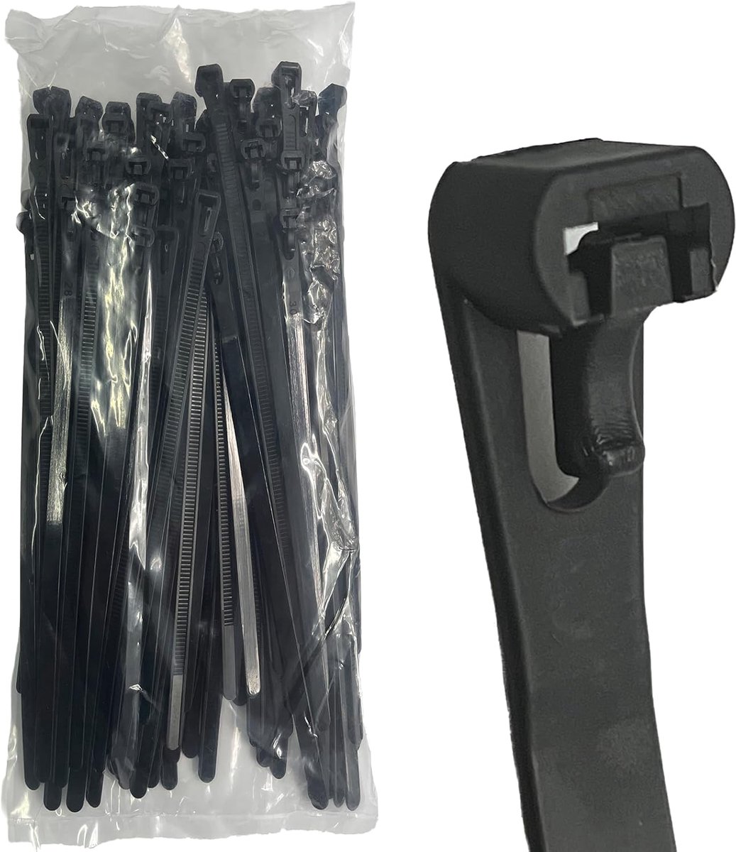 Reusable Zipper Ties Heavy Duty for Outdoor Use, 450mm x 7.6mm (30, Black) - ShopVlot