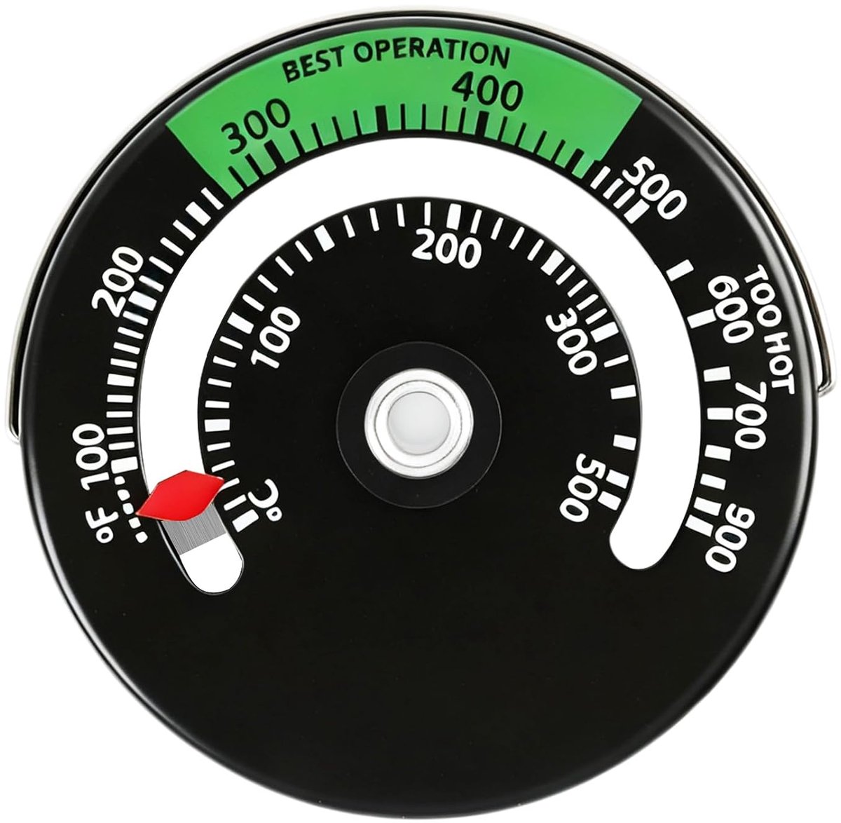 Magnetische haardthermometer voor houtkachel, analoge wijzerplaat, aluminium, bereik 100-500 °C, temperatuurmeter voor - ShopVlot