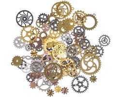 FOCCTS 100g Steampunk Gears Metal Pendant Sprockets Steampunk for Jewelry Making 7-30mm - ShopVlot