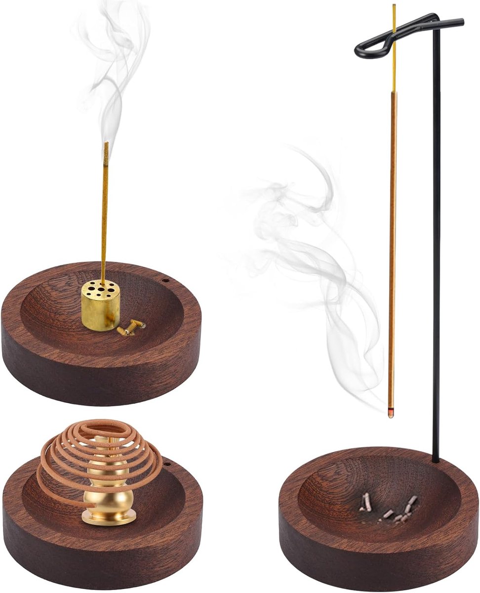 Incense Stick Holder, 2 in 1 Incense Stick Holder, Wooden Incense Stick Holder for Ash Catcher for Home Office - ShopVlot