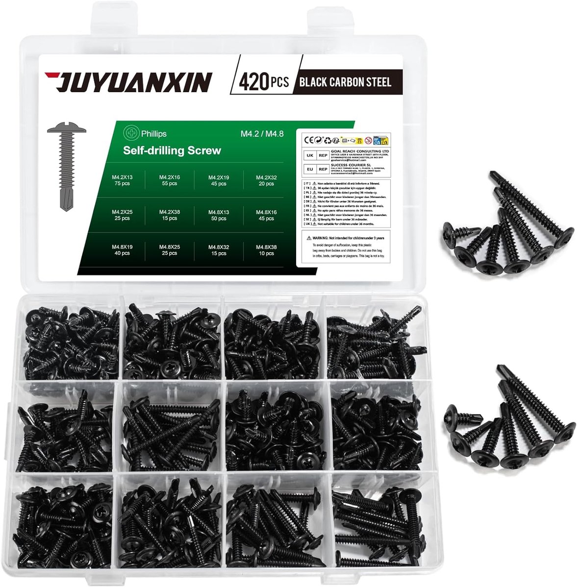 420 Pcs Drill Screws Self Tapping Plate Screws M4.2 M4.8 Metal Screws Self Tapping Screws Metal Self Drilling Screws - ShopVlot