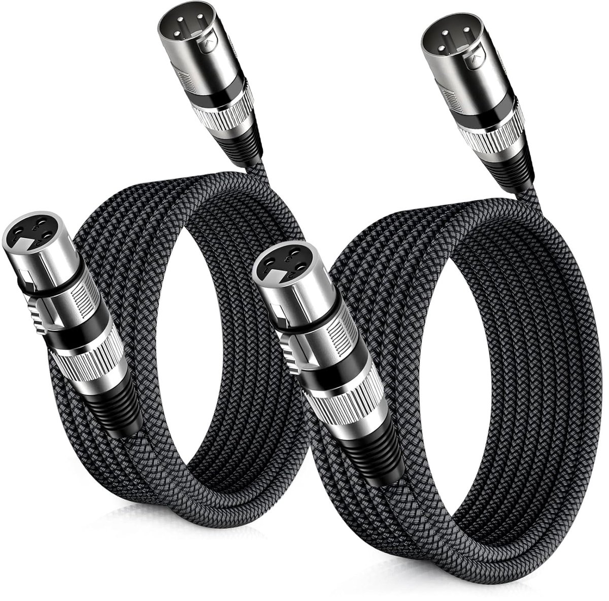 Elebase 2 Stuks XLR Microfoon Kabel 9M,XLR Naar XLR Microfoonkabel(Zwart) - ShopVlot