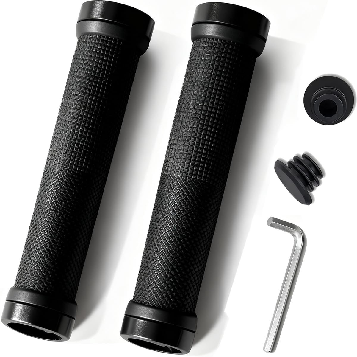 Lock-On Bicycle Handlebar Grips, Non-Slip Rubber Grips for MTB, BMX Mountain Bikes, Road Bikes, City Bikes, Scooters - ShopVlot