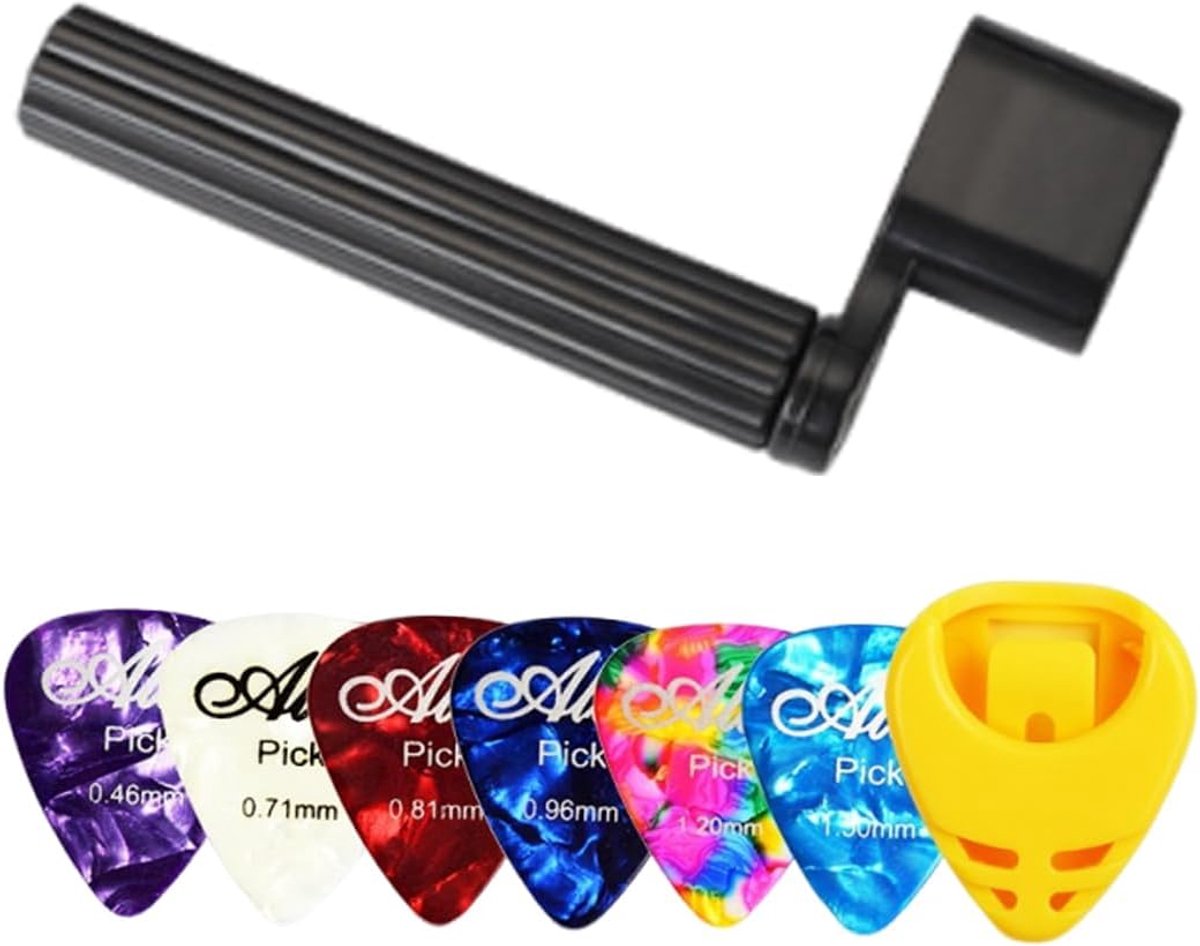 Crank with 6 picks for quick change of guitar strings, suitable for acoustic guitar, classical guitar, electric guitar - ShopVlot