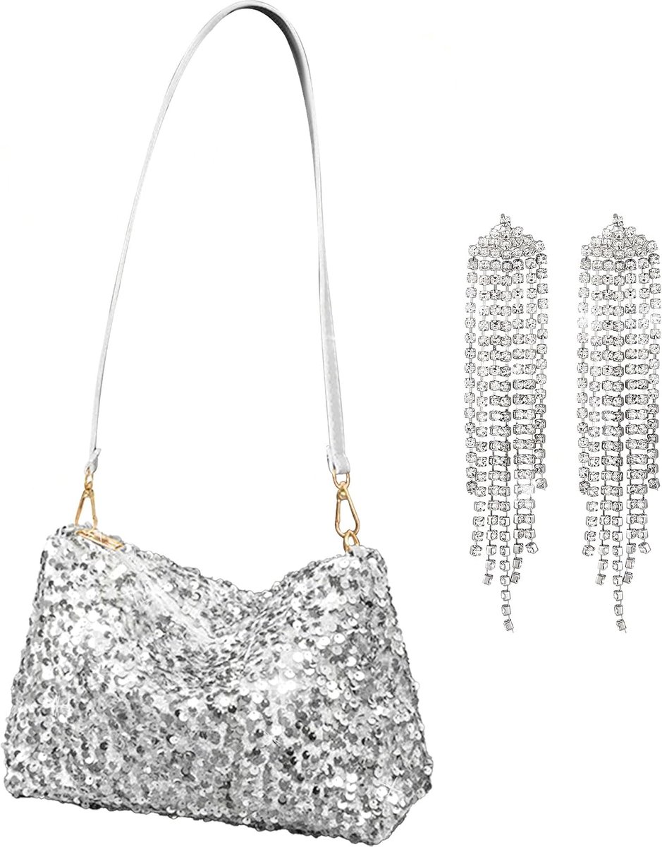 glitterende avondhandtas voor dames feesttasje hobo tas - ShopVlot