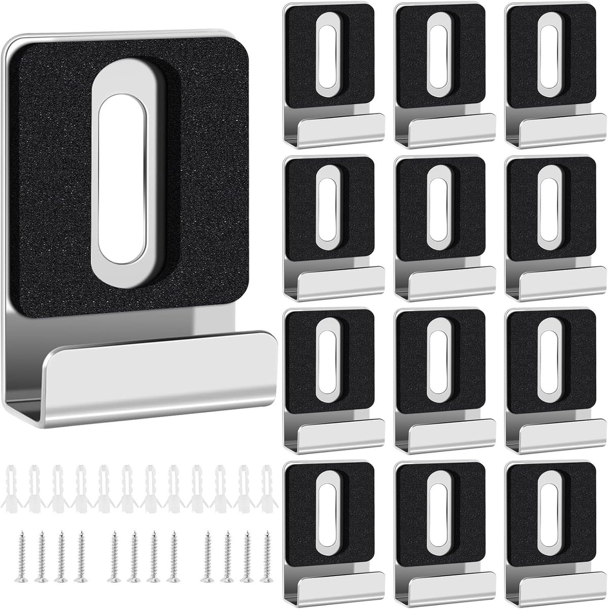 12 Metal Mirror Clips, Glass Clamp, Wall Mirror Mount, Square Mirror Holder, Glass Clips, Mirror Holder with Pins and - ShopVlot