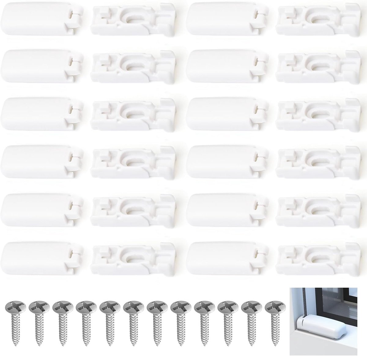 Pack of 12 Pleated Spare Parts, Clamp Holders, Tensioners for Tight Pleat Holders, Universal Clamp Holder, Pleated - ShopVlot