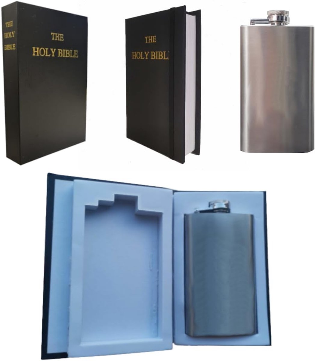 New Bottle - Holy Bible with 6 oz Bottle - First Page Missing of French Red Dwarf - Secret Box - ShopVlot