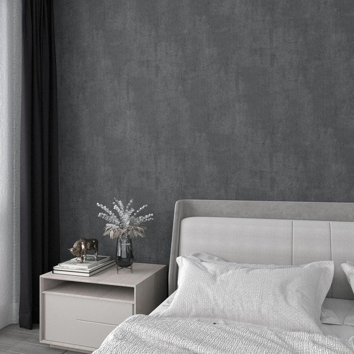 YENHOME Thick concrete look, large size, self-adhesive, ideal for large wall coverings, design projects 60 cm x 300 cm - ShopVlot