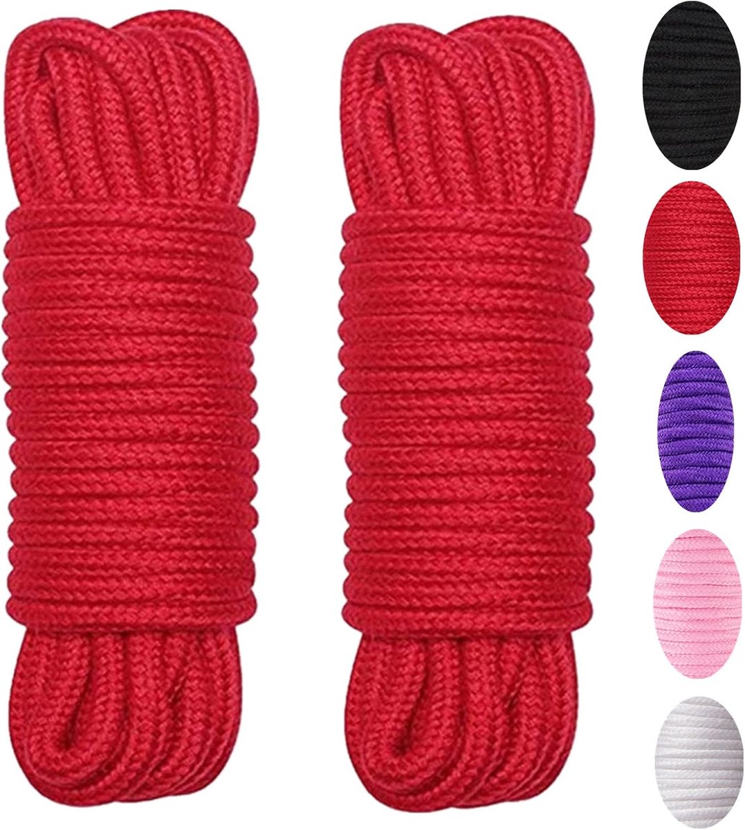 Soft Cotton Rope, 10m/8mm Universal Rope for Crafts, Thick Cotton Yarn (Red) - ShopVlot