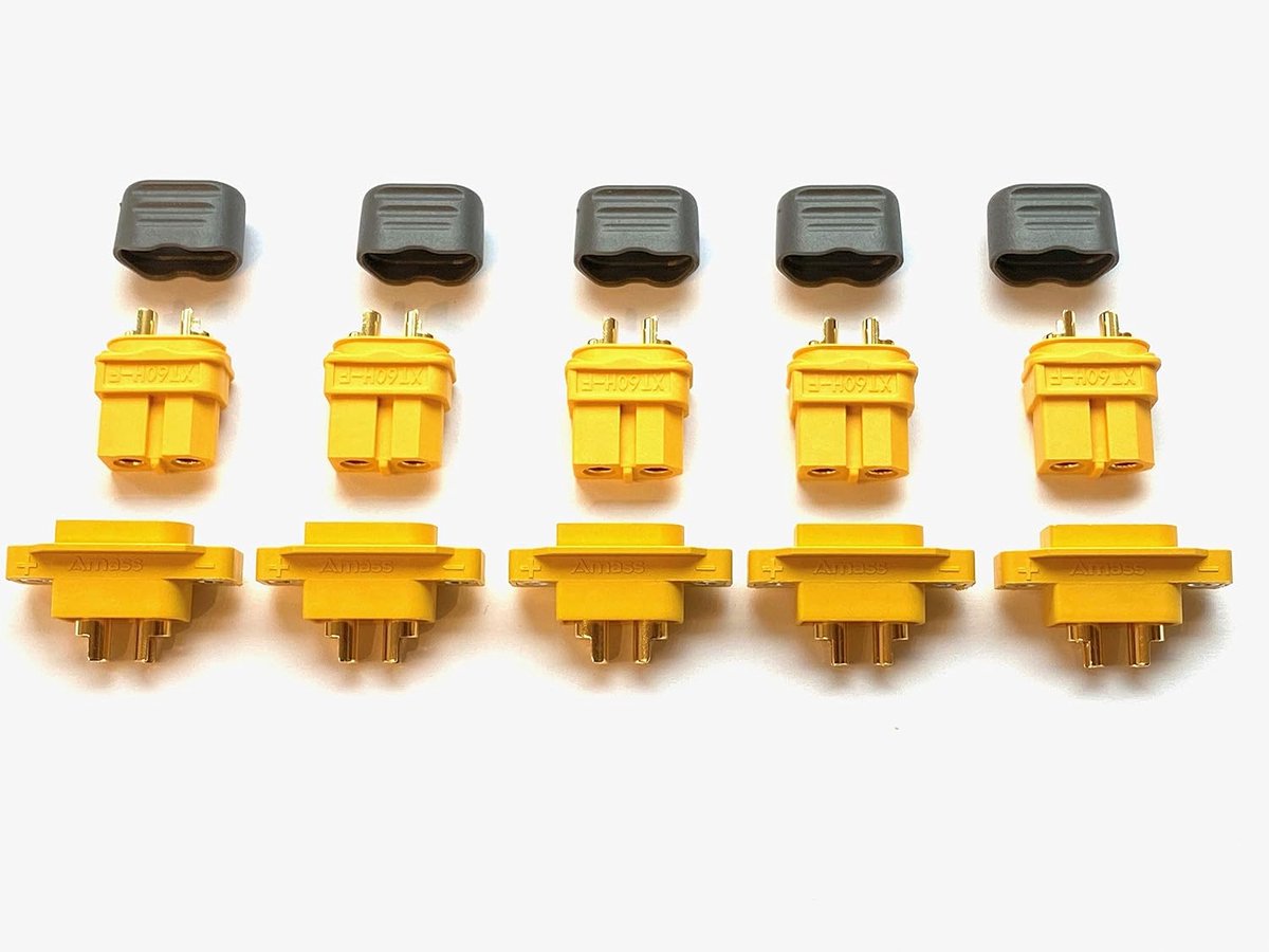 5 pairs (10 pieces) premium plug connectors XT60 XT60E + XT60H flush-mounted plug, gold contact plug, male female 60A - ShopVlot