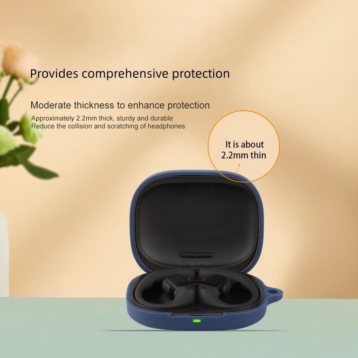 FTRONGRT Protective Case Compatible with SHOKZ OpenFit Pro, Soft Silicone Scratch-Resistant Bluetooth Headphone Box - ShopVlot