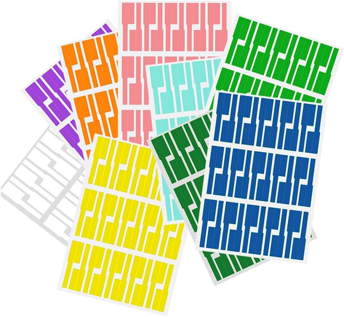 300 Pcs Self Adhesive Cable Labels, Waterproof, Durable and Durable, Colored Cable Labels (10 Colors, 10 Sheets Labels) - ShopVlot