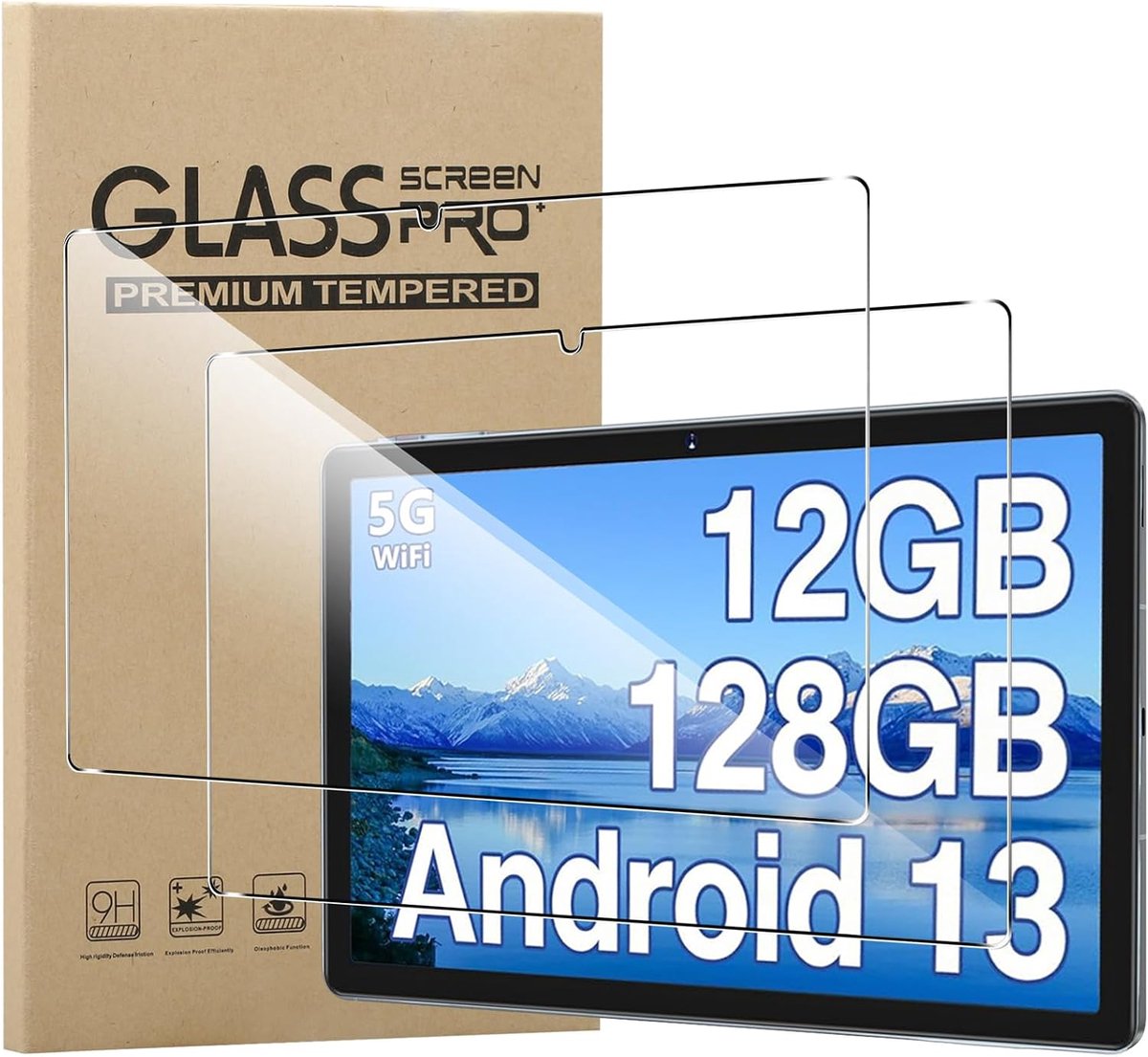 2 x displaybeschermfolie voor ZIOVO A15, 25,7 cm (10,1 inch), 9H-hardheid, HD, transparant, gehard glas - ShopVlot