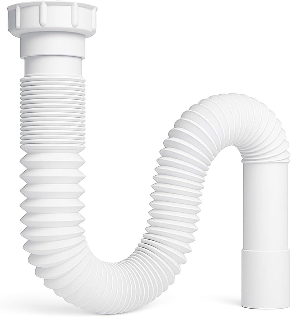 Universal washbasin drain and siphon 32/40 mm – Adjustable and extendable – Drain for sink and kitchen sink with inlet - ShopVlot