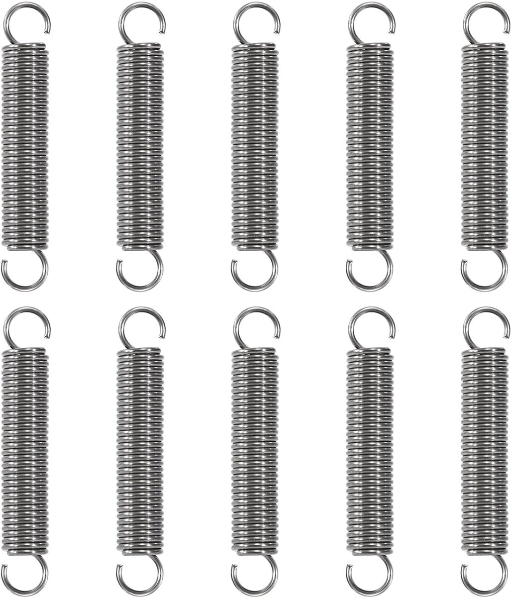 Extension Springs, 45 mm, Tension Springs with Hooks, Stainless Steel Spring, Outer Diameter 8 mm, Wire Diameter 1 mm - ShopVlot