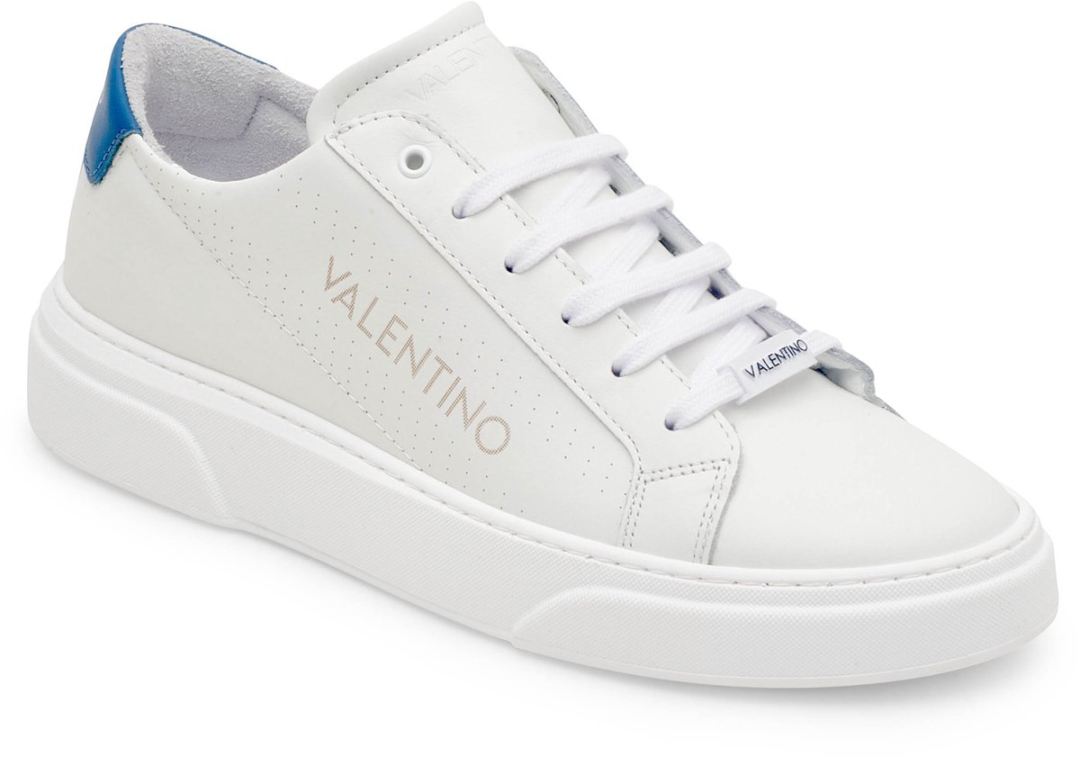 VALENTINO Man Leren Sneaker Maat 44 - Wit / Blauw