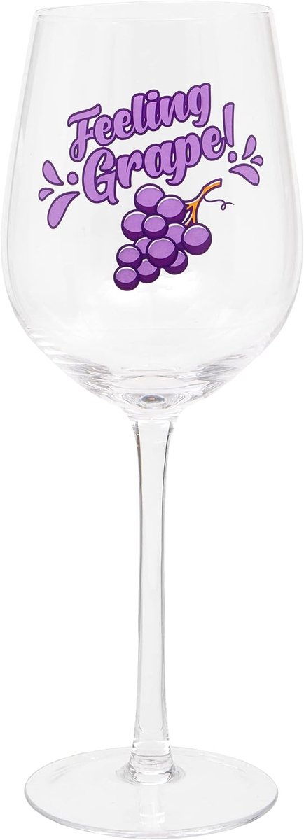 'Feeling Grape' Humorous Wine Glass, 420 ml - ShopVlot