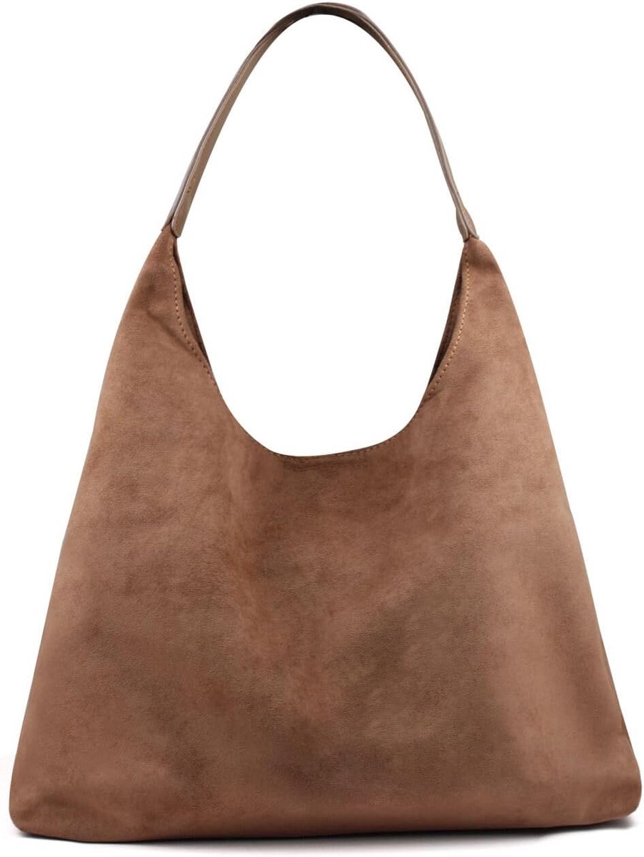 Women's Suede Bag Large Capacity Suede Shoulder Bag Shoulder Bag Retro Tote Bag Fashion Snap Handbag Shopper Bag - ShopVlot