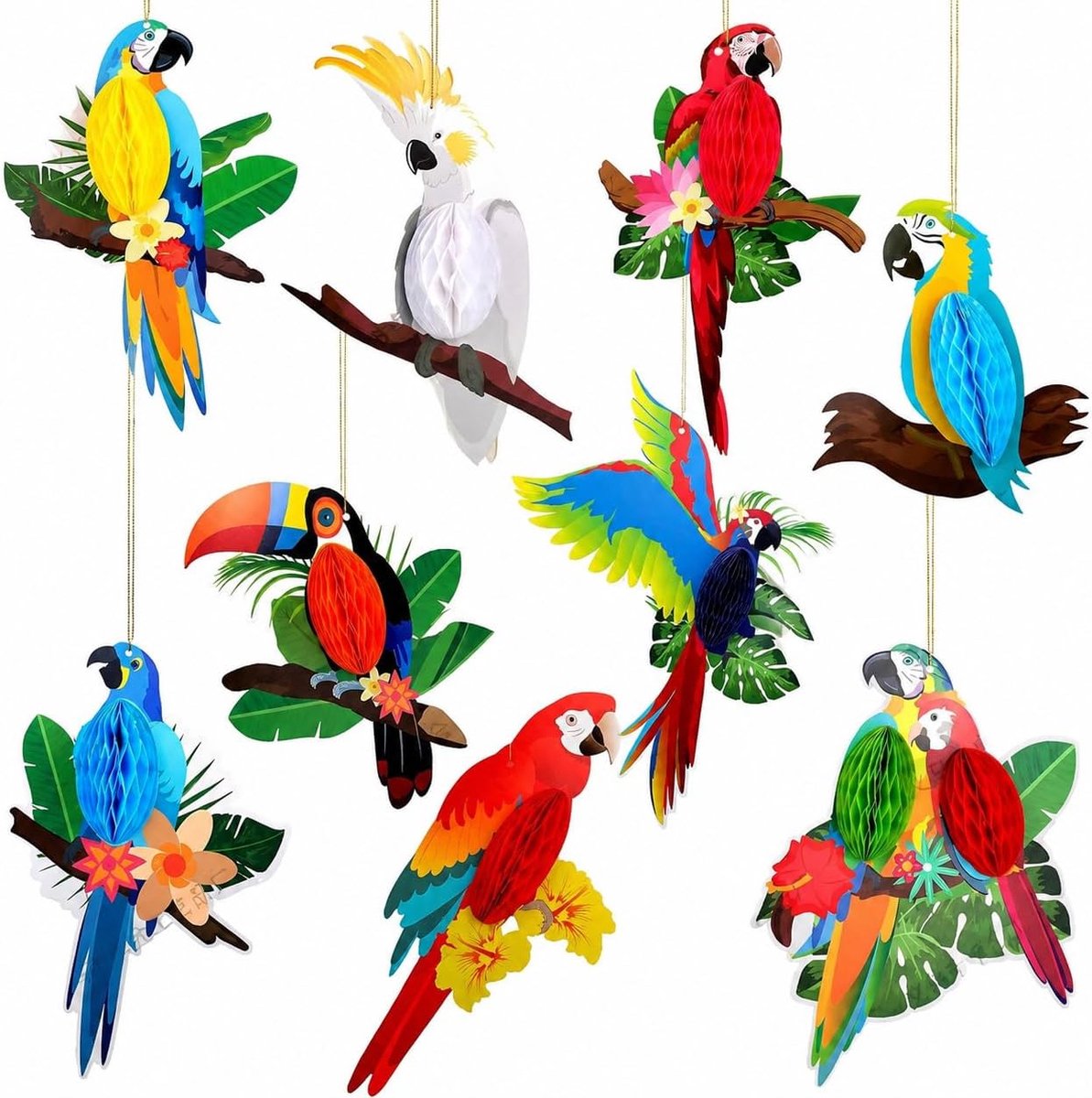 9 stuks tropische vogeldecoratie - ShopVlot