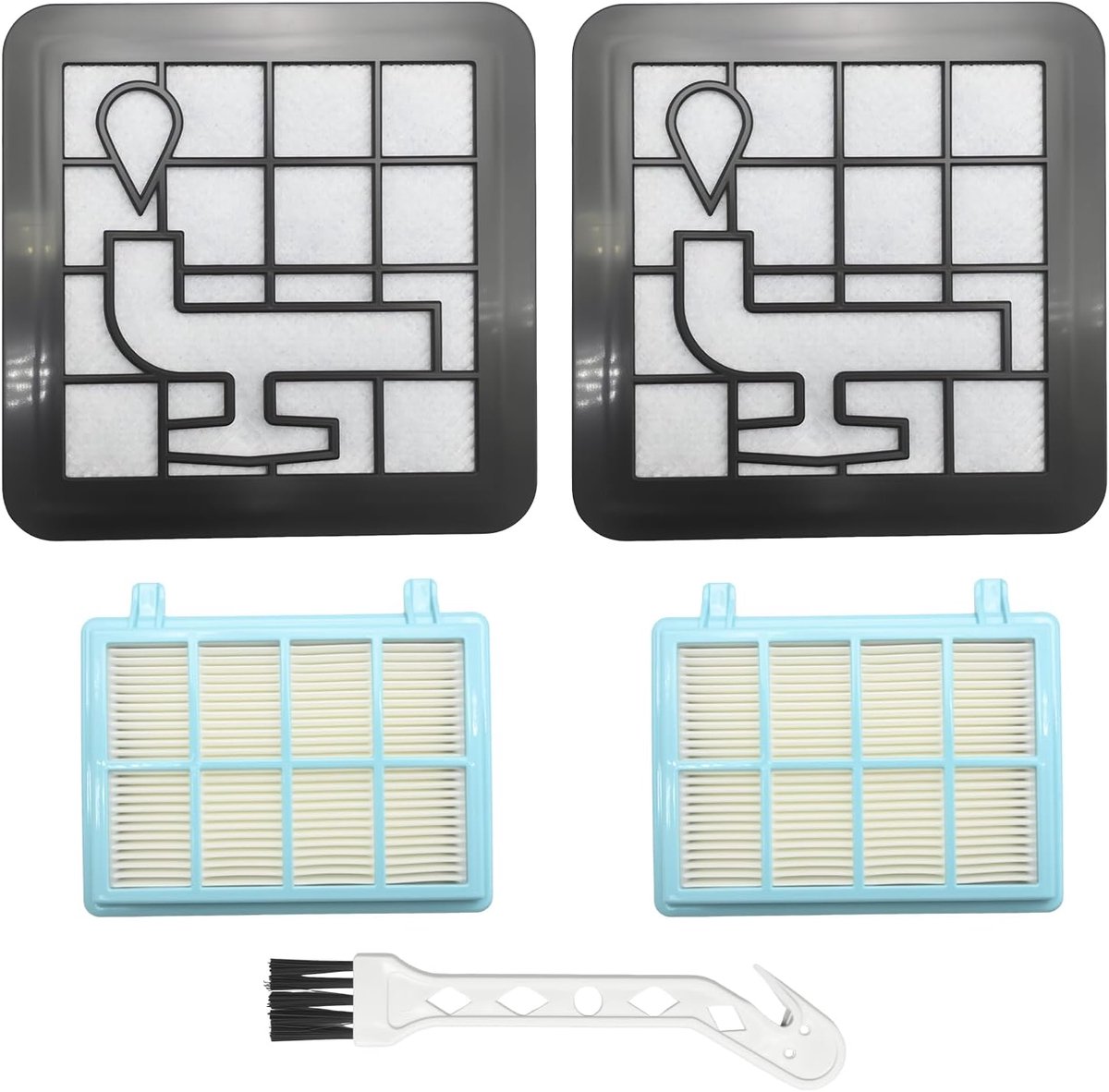 2 stuks stofzuigerfilterset, vervanging voor Philips PowerPro Compact FC9332/09, FC9331/09, vervanging voor Philips - ShopVlot