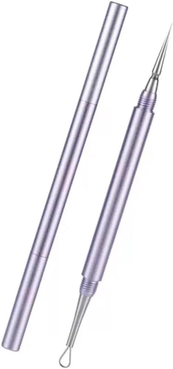 1 Stuk Mee-eter Verwijderaar met Beschermkap, Roestvrijstalen Acne Naald, Puistjes Verwijderaar Tool voor - ShopVlot