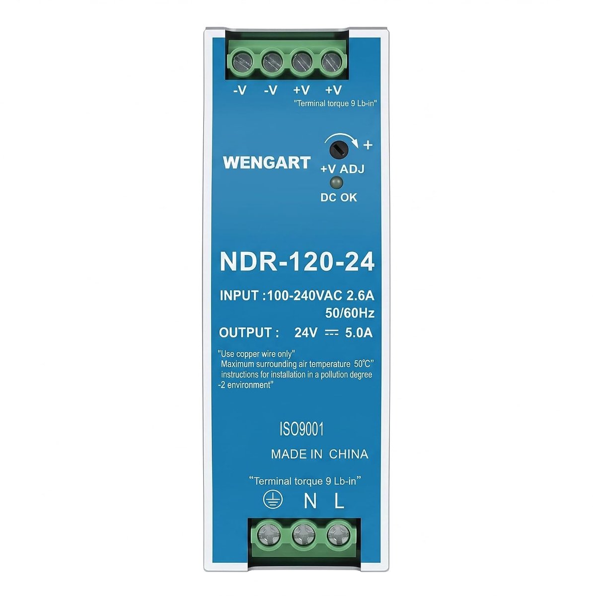 Wengart Hutrailvoeding 24 V 120 W voor smart-home-installateurs voor verdeelkast-montage zonder foutspanningsschade - ShopVlot