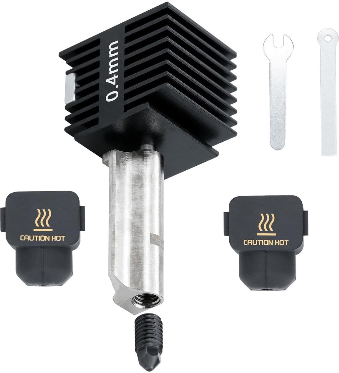 Hotend printkop 0.4mm - hoogtemperatuur gehard staal - met silicone hoes - snelle warmtegeleiding - ShopVlot