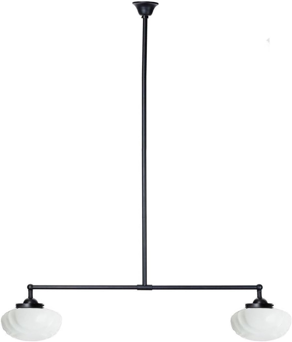 T-lamp 2 lichten - Art Nouveau glas - Opal witte schaduw - Elegante verlichting - ShopVlot
