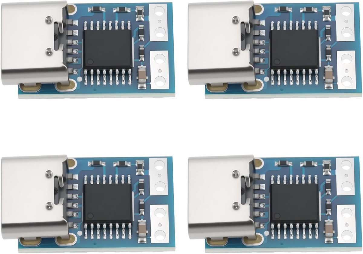 USB-C naar DC 12V max 5A adapter - 4 stuks - ideaal voor elektronische projecten - PDC004 met PD identificatiechip - ShopVlot