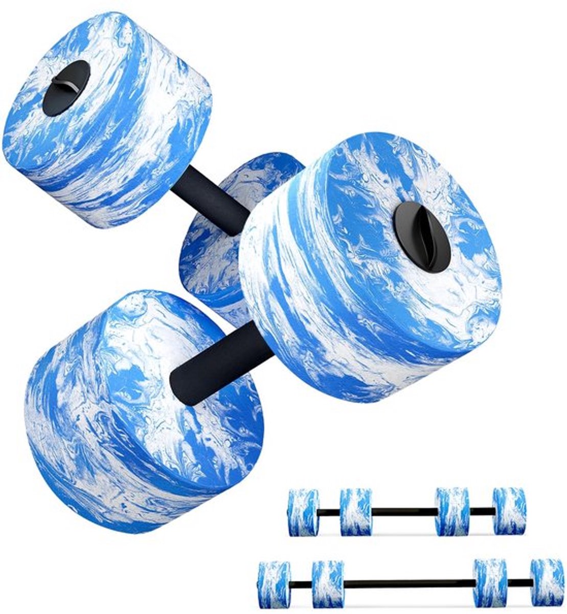 Waterdumbells Set van 2 - Hoge-Dichtheid EVA-Schuim - Aquatische Oefening Halters - Zwembad Fitness - Gewichtsverlies - Drie-in-één Functie