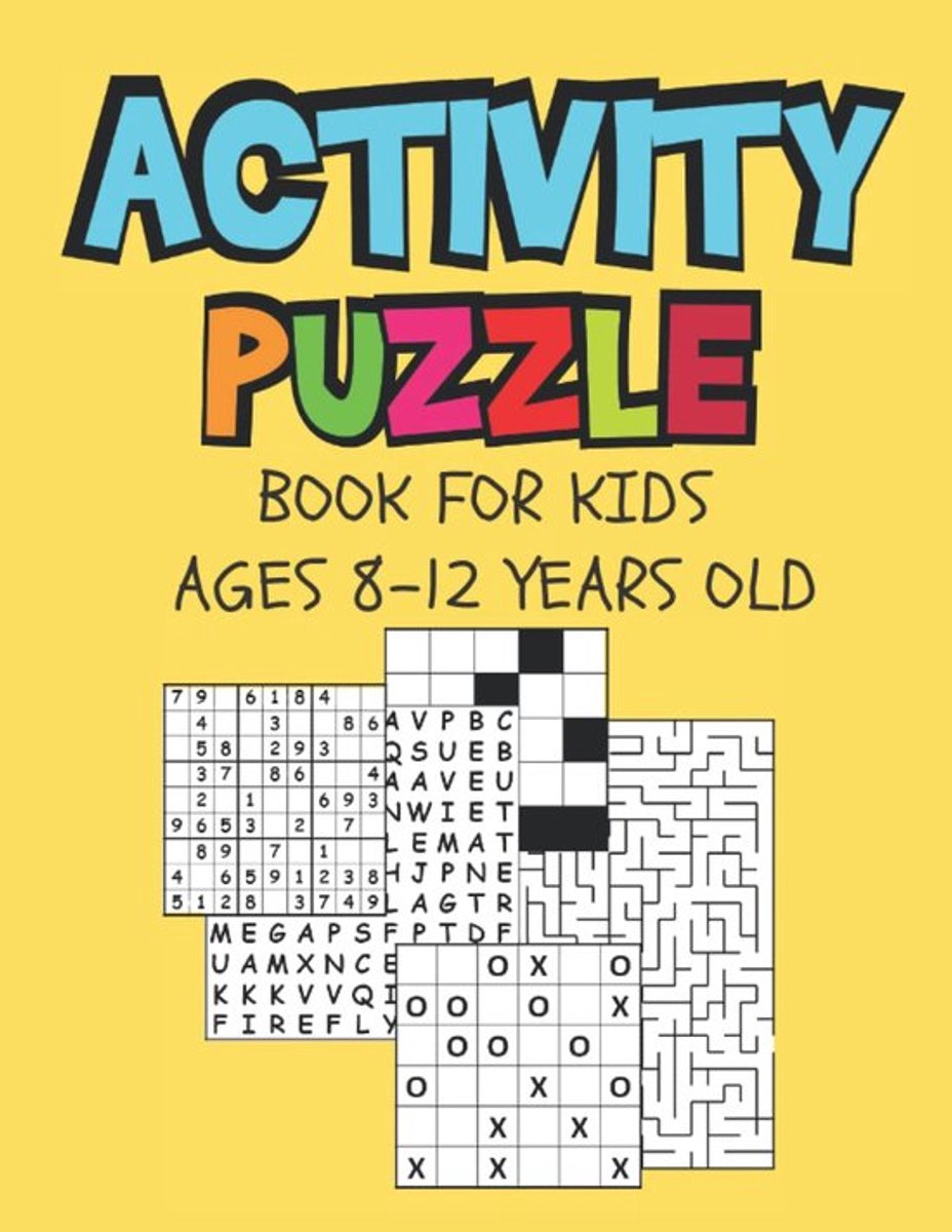 SnelShoppen - Activity Puzzle Book voor Kinderen 8-12 Jaar - Uitdagende Breinbrekers, Logische Puzzels, Woordzoekers, Doolhoven, Woord Scramble, Tic T