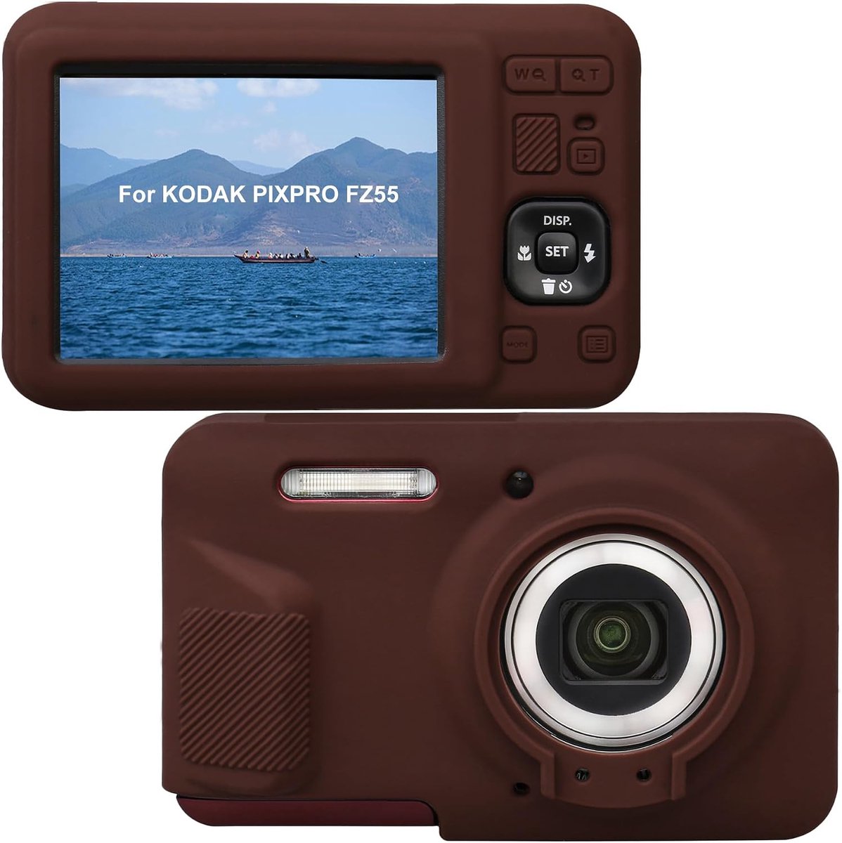 Beschermhoes voor digitale camera - zachte silicone - bruin - ideaal voor KODAK PIXPRO FZ55 - ShopVlot