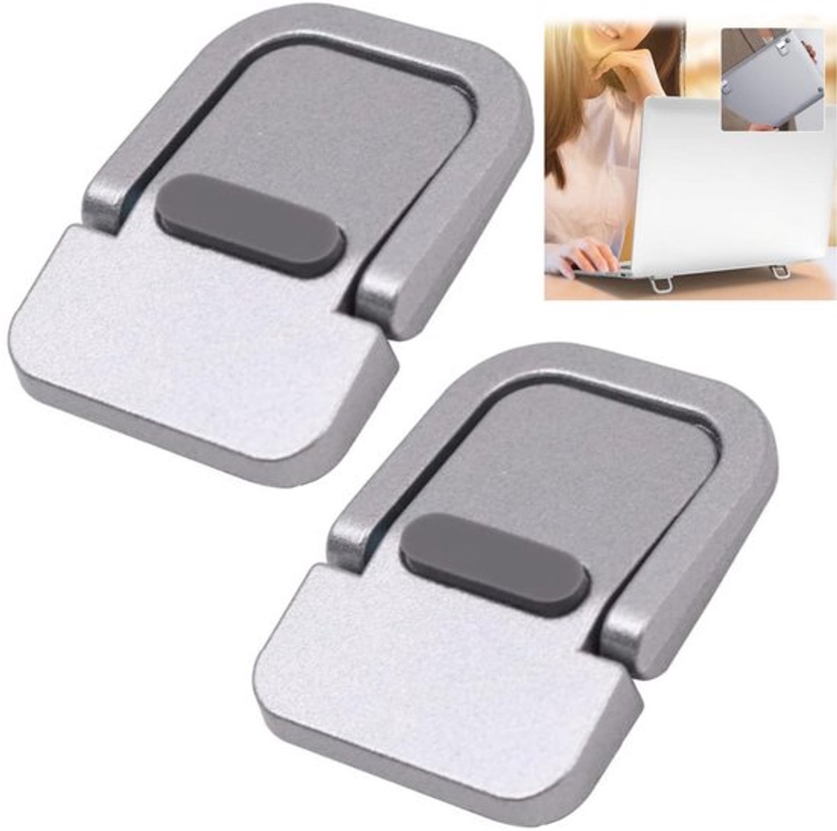 Laptopstandaard Opvouwbaar - Mini Laptopstandaard - Zelfklevende Computerhouder - Onzichtbare Laptophouder - Ergonomisch Ontwerp - 2 Stuks