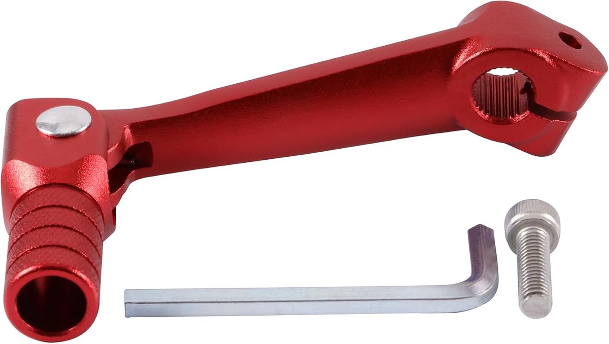 GOOFIT Red CNC Universal Motorbike Shift Lever Aluminum Folding Gear with Tools Replacement for T4 TGR MX6 M4 Most - ShopVlot