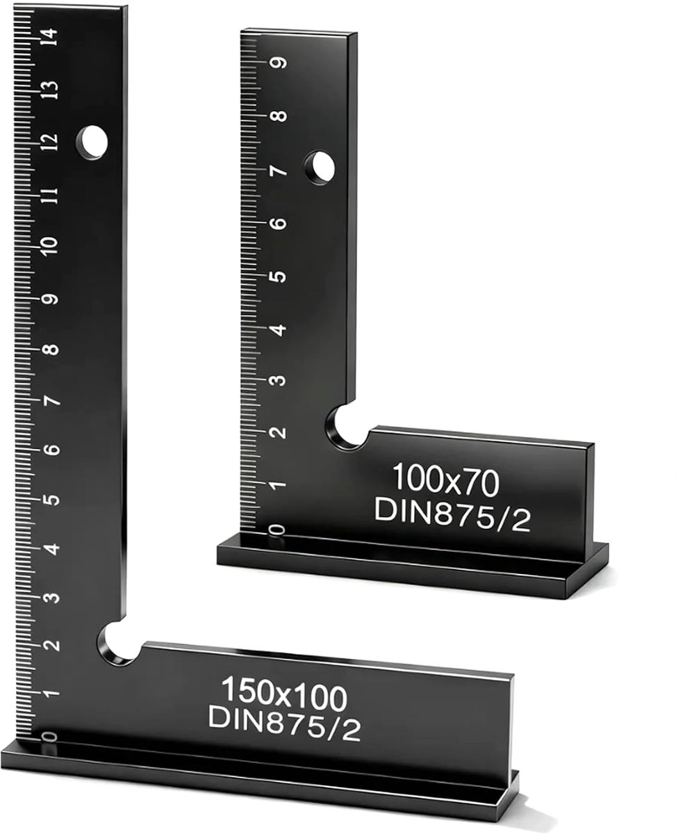 2 pieces carpenter corner with precision angle, angle, aluminium carpenter angle 150 x 100 mm and 100 x 70 mm for - ShopVlot