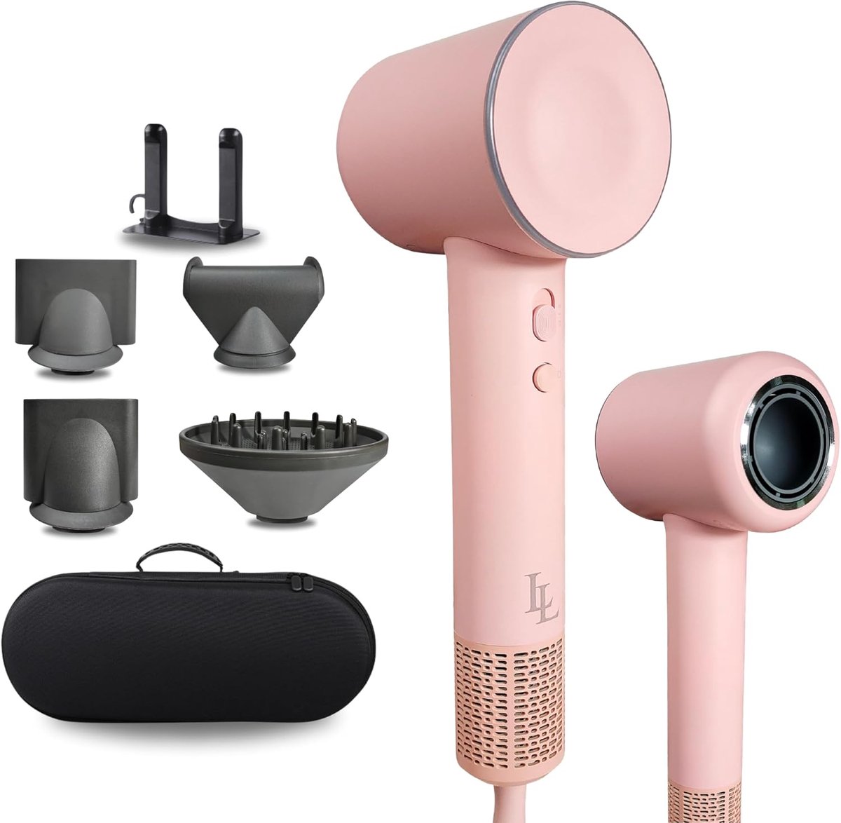V6 Hair Dryer with Diffuser, Perfect for Curls Hairdryer, Hair Dryer 3 Different Heat Modes and 2 Wind Speeds, with 4 - ShopVlot
