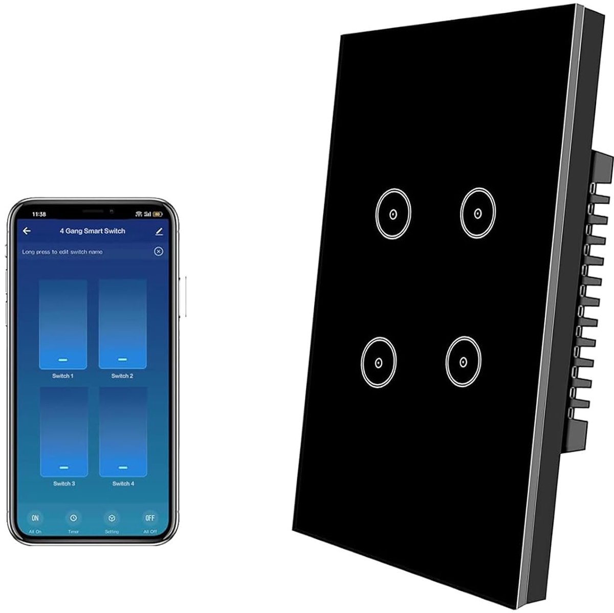 UseeLink Zigbee Intelligent Light Switch, Intelligent Wall Light Switch, Compatible with Alexa, Google, Requires a - ShopVlot