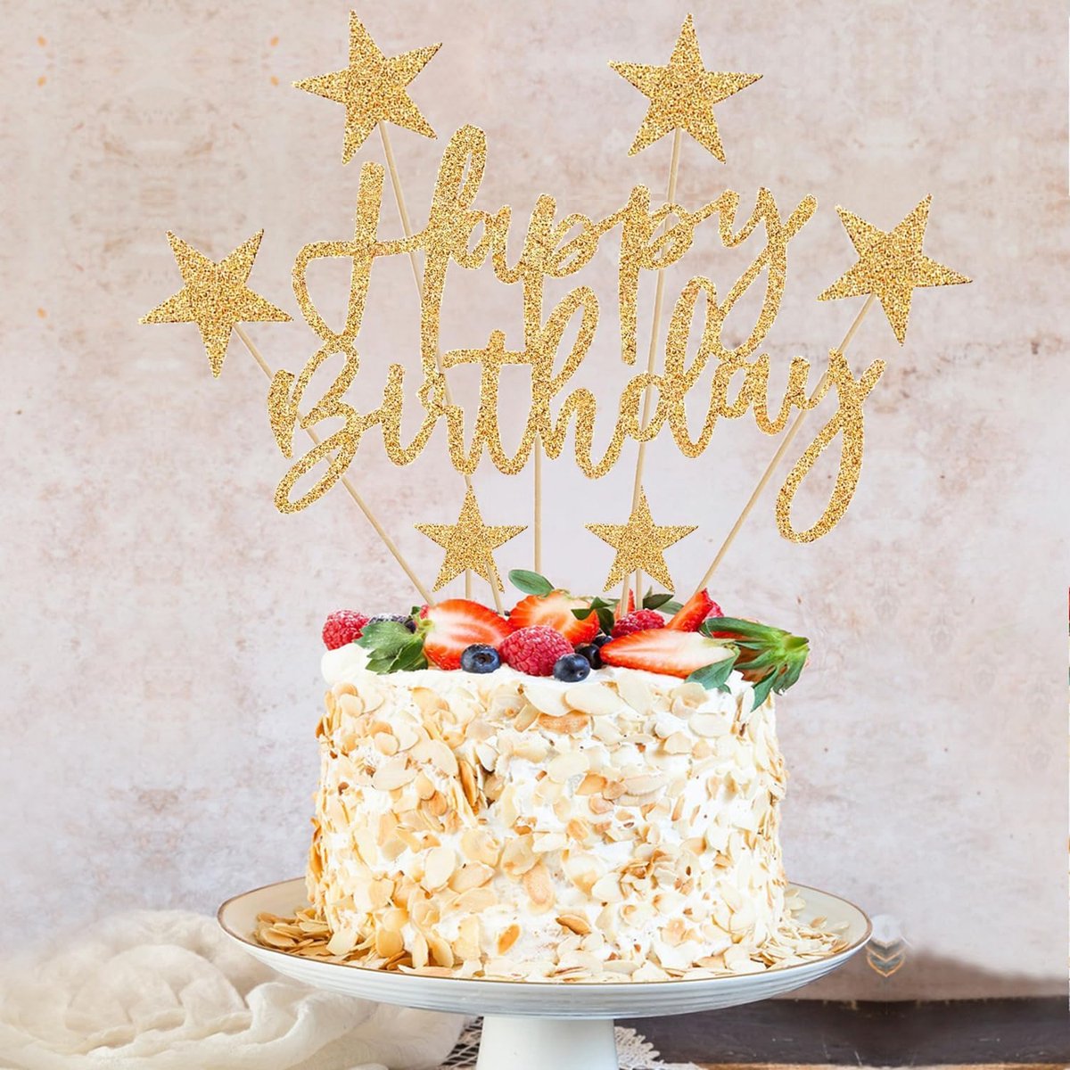 Taartdecoratie "Happy Birthday" van papier - ShopVlot