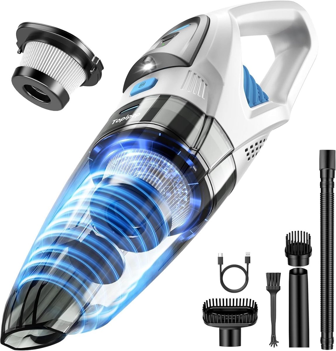 Draadloze Kruimeldief – 25.000 Pa – Handstofzuiger met HEPA-filter – 45 min – 600 ml – Voor Auto, Huis en Dierenharen