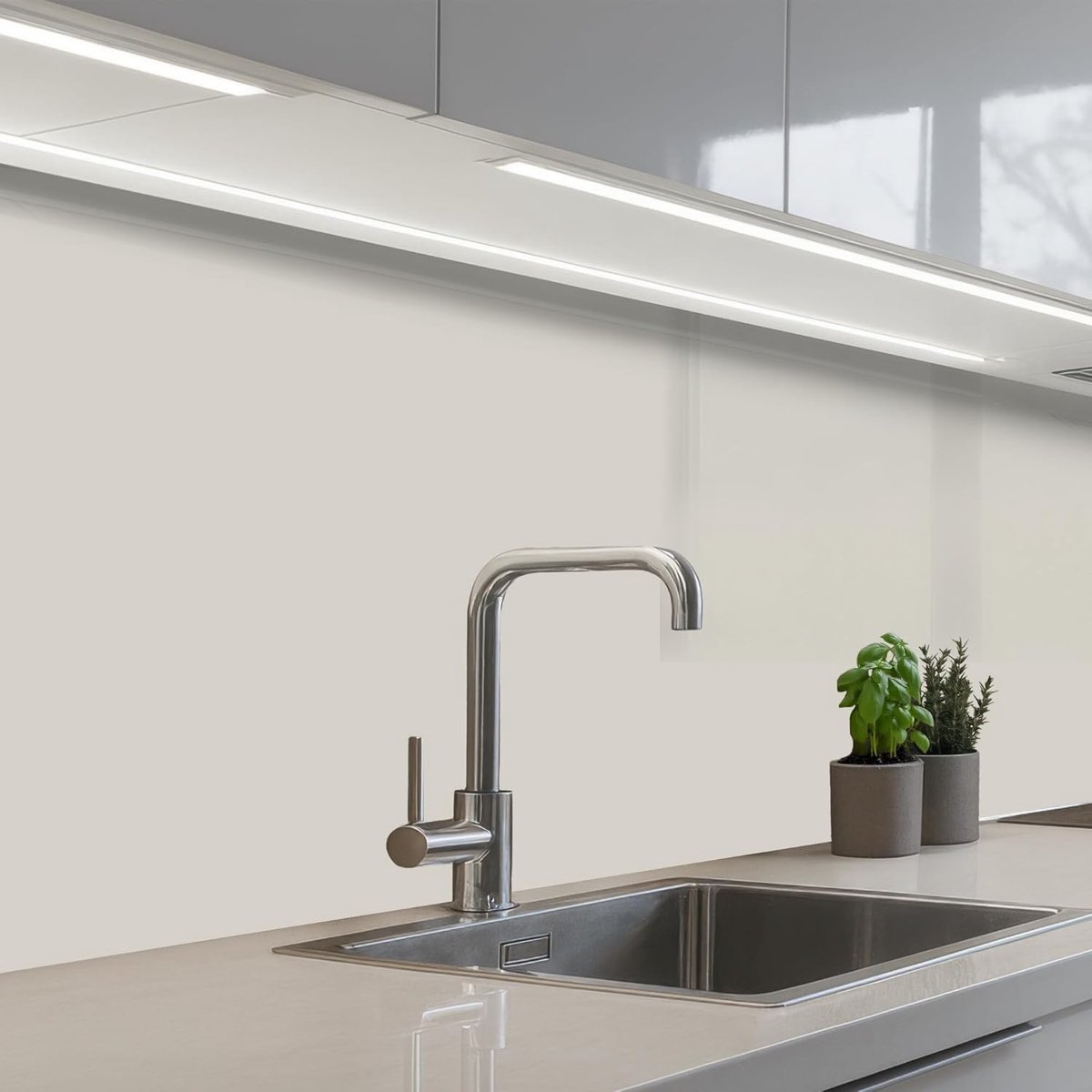 KitchenYeah kitchen back wall 80x400 cm self-adhesive kitchen decoration accessories home kitchen splash guard Grey - ShopVlot