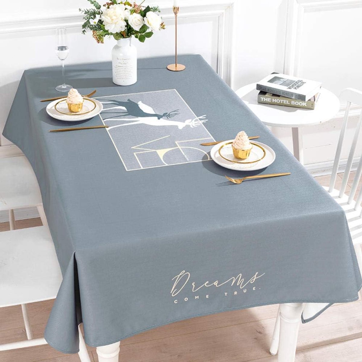 Tafelkleed stof Nordic ins eenvoudige katoenen linnen tafelkleed waterdichte TV kast salontafel tafelkleed ronde tafel - ShopVlot